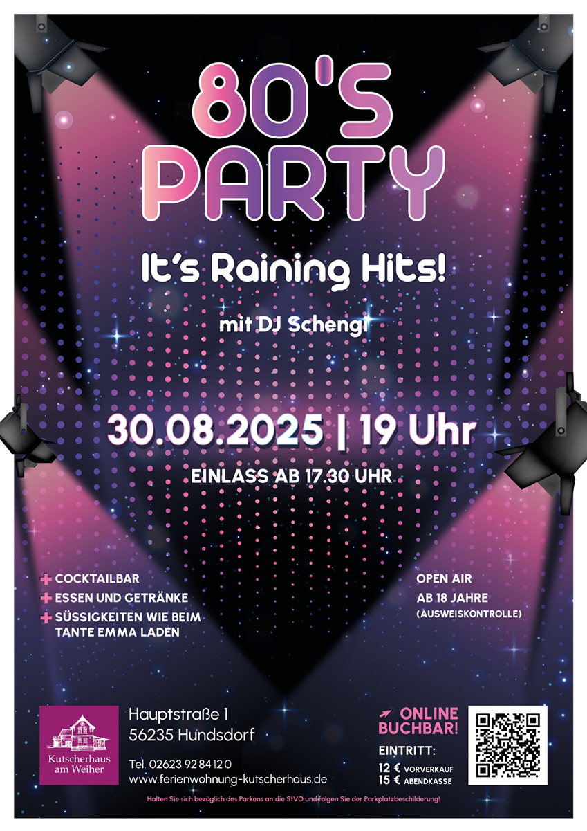 Plakat zur 80er Party