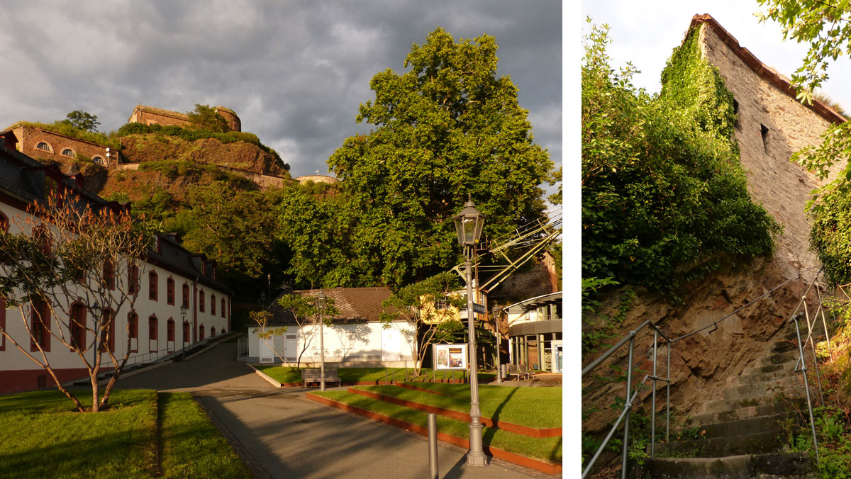 Startpunkt des General-Aster-Weg am Dikasterialgebäude in Ehrenbreitstein