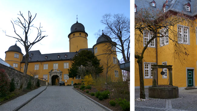 Schloss Montabaur und Brunnen im Innenhof