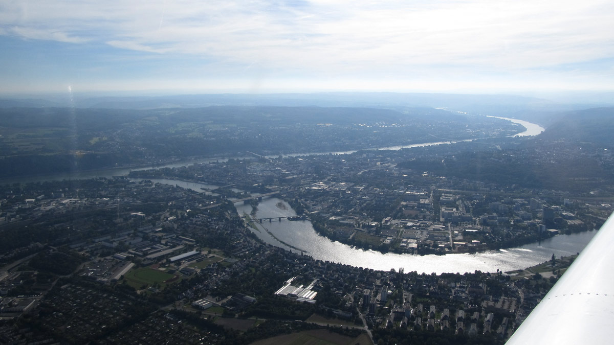 Stadt Koblenz und die Moselstaustufe